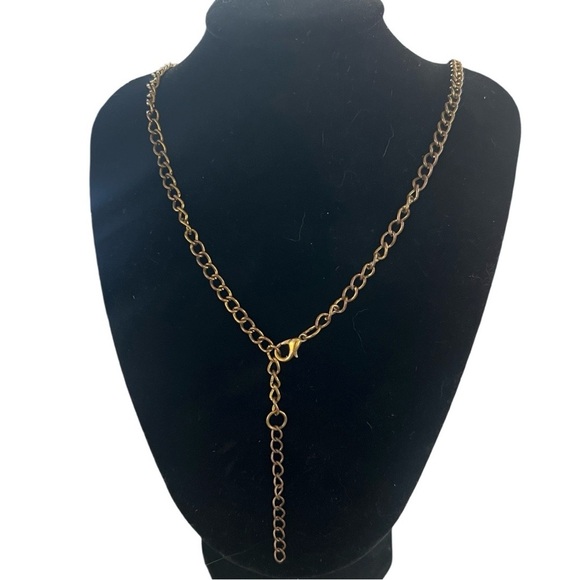 Vintage Geometric Goldtone Statement Necklace - Picture 2 of 2